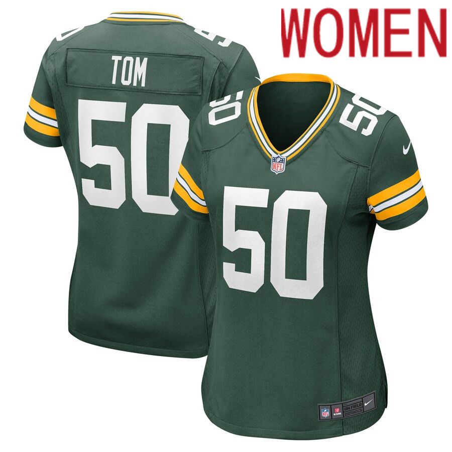 Women Green Bay Packers 50 Zach Tom Nike Green Player Game NFL Jersey